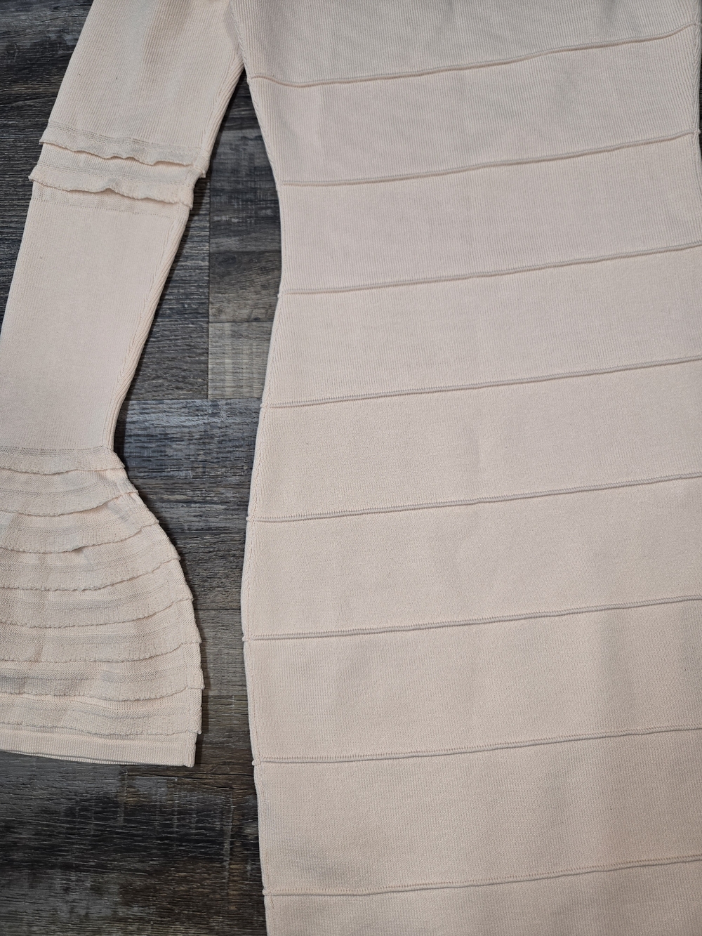 bebe Blush One-Shoulder Bell-Sleeve Bandage Dress - Picture 6 of 8
